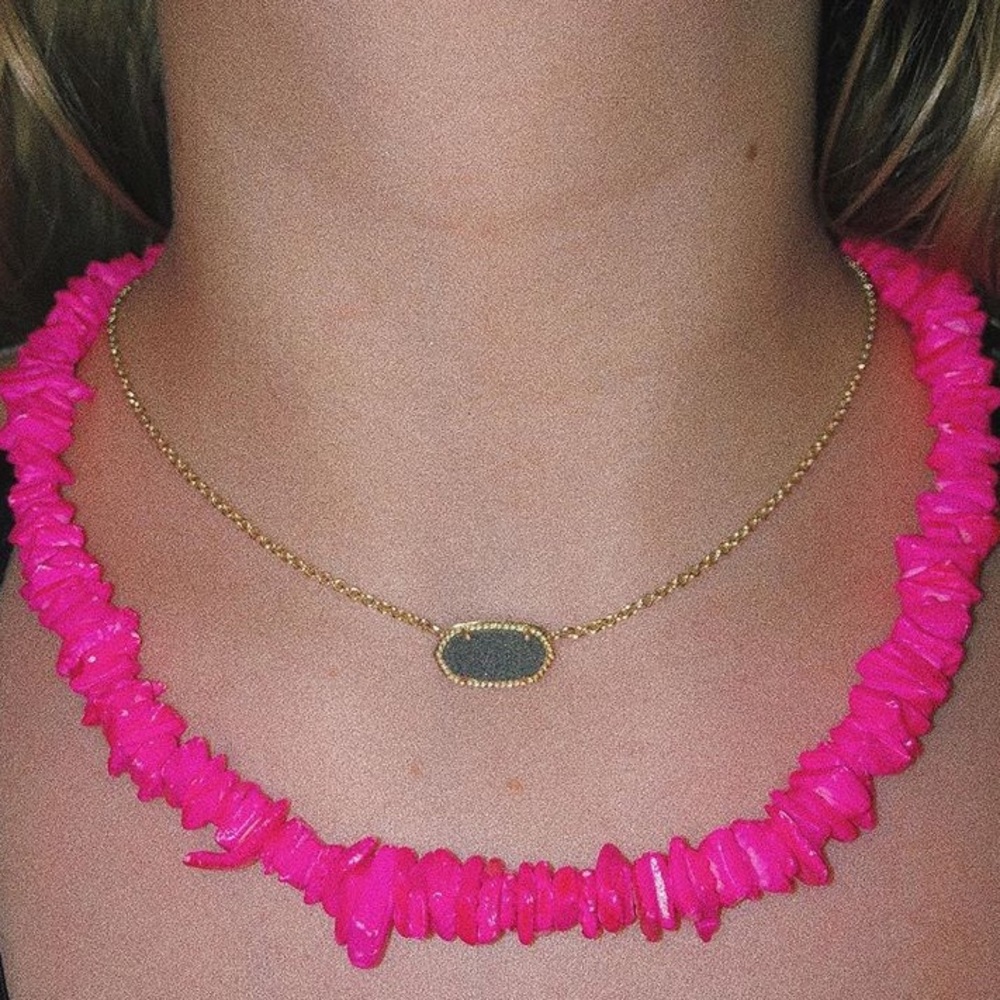 hot pink puka shell necklace